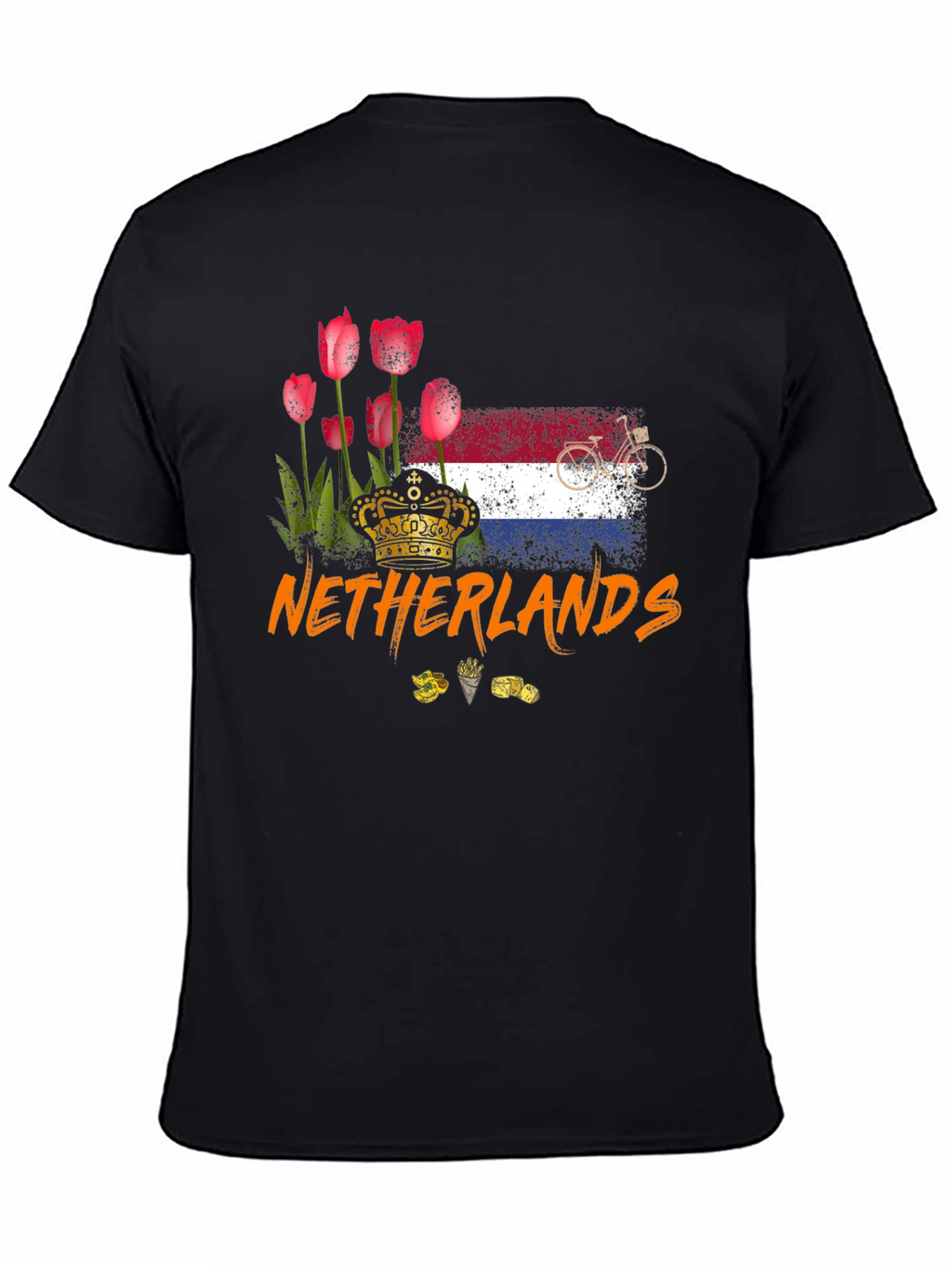Netherlands T-Shirt - Tulips Flag Bike Design