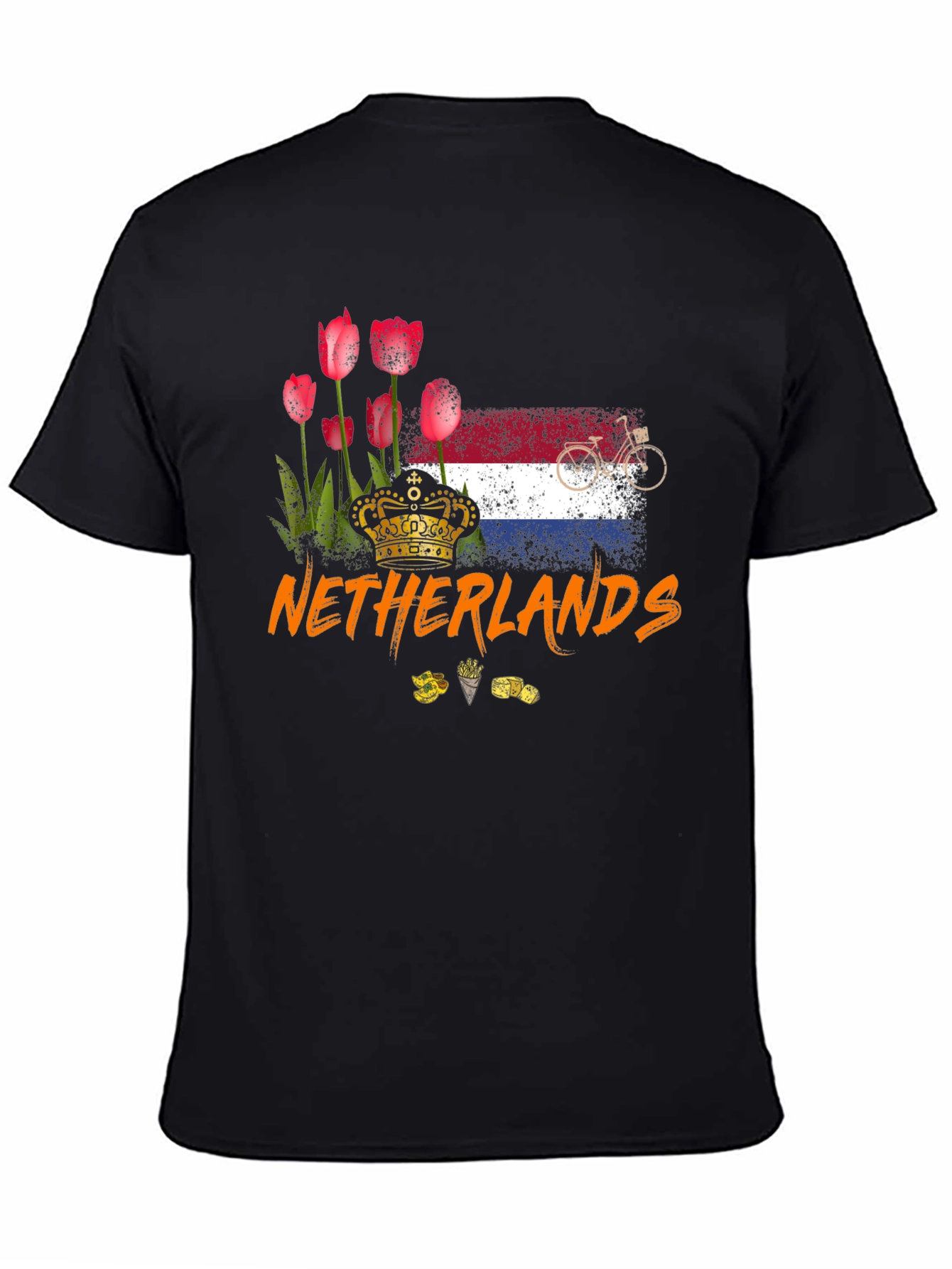 Netherlands T-Shirt - Tulips Flag Bike Design
