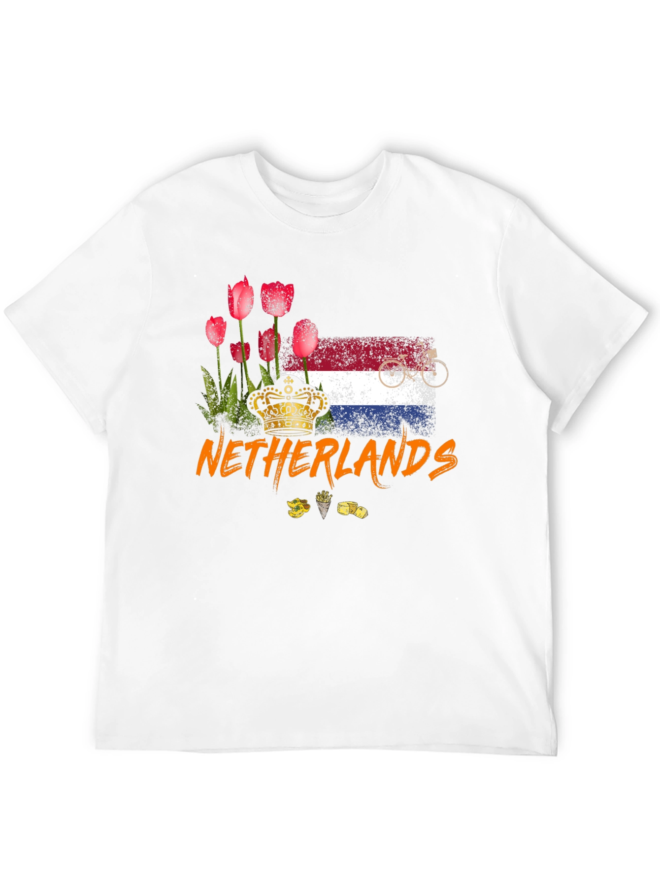 Netherlands T-Shirt - Tulips Flag Bike Design