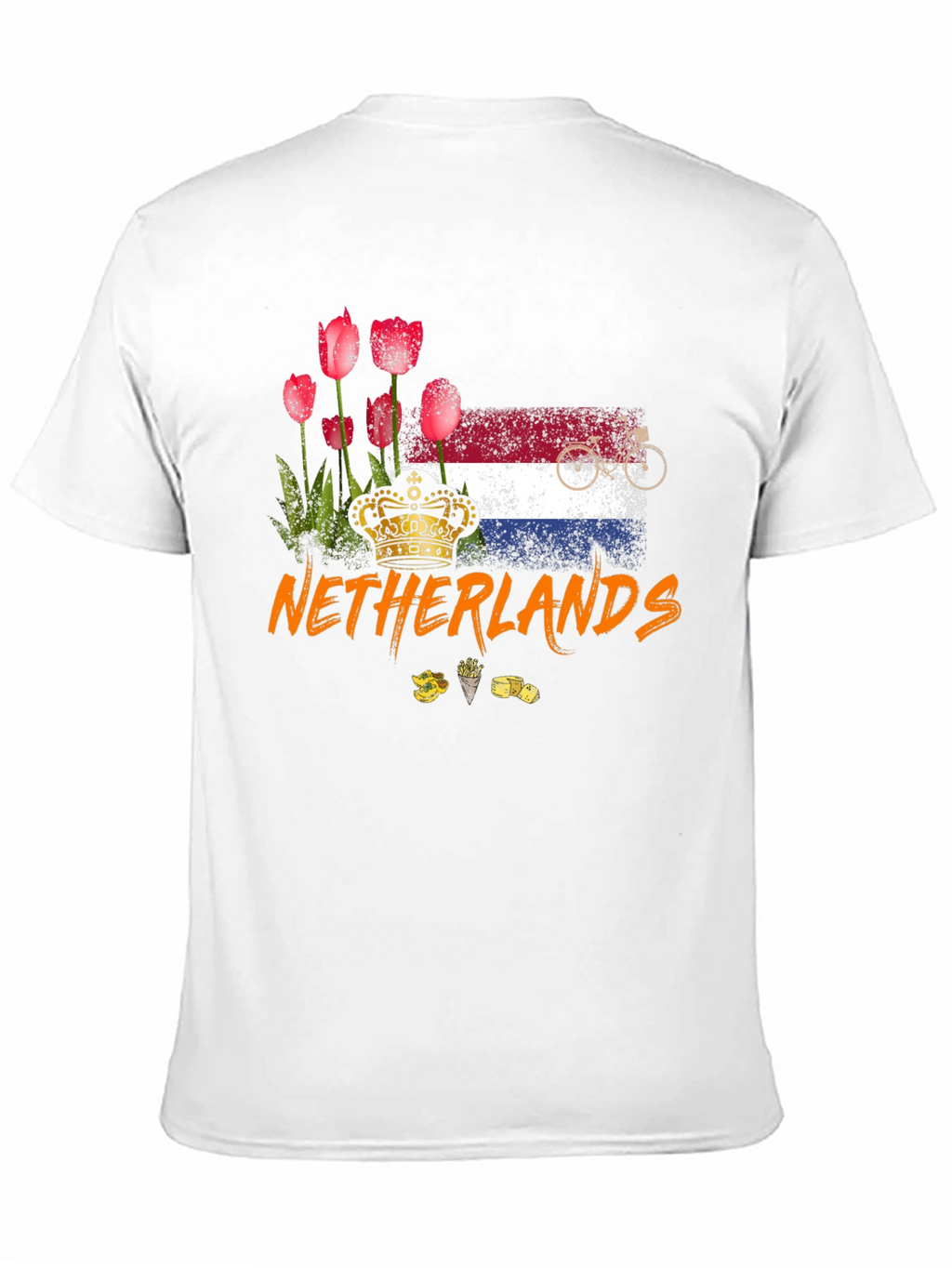 Netherlands T-Shirt - Tulips Flag Bike Design