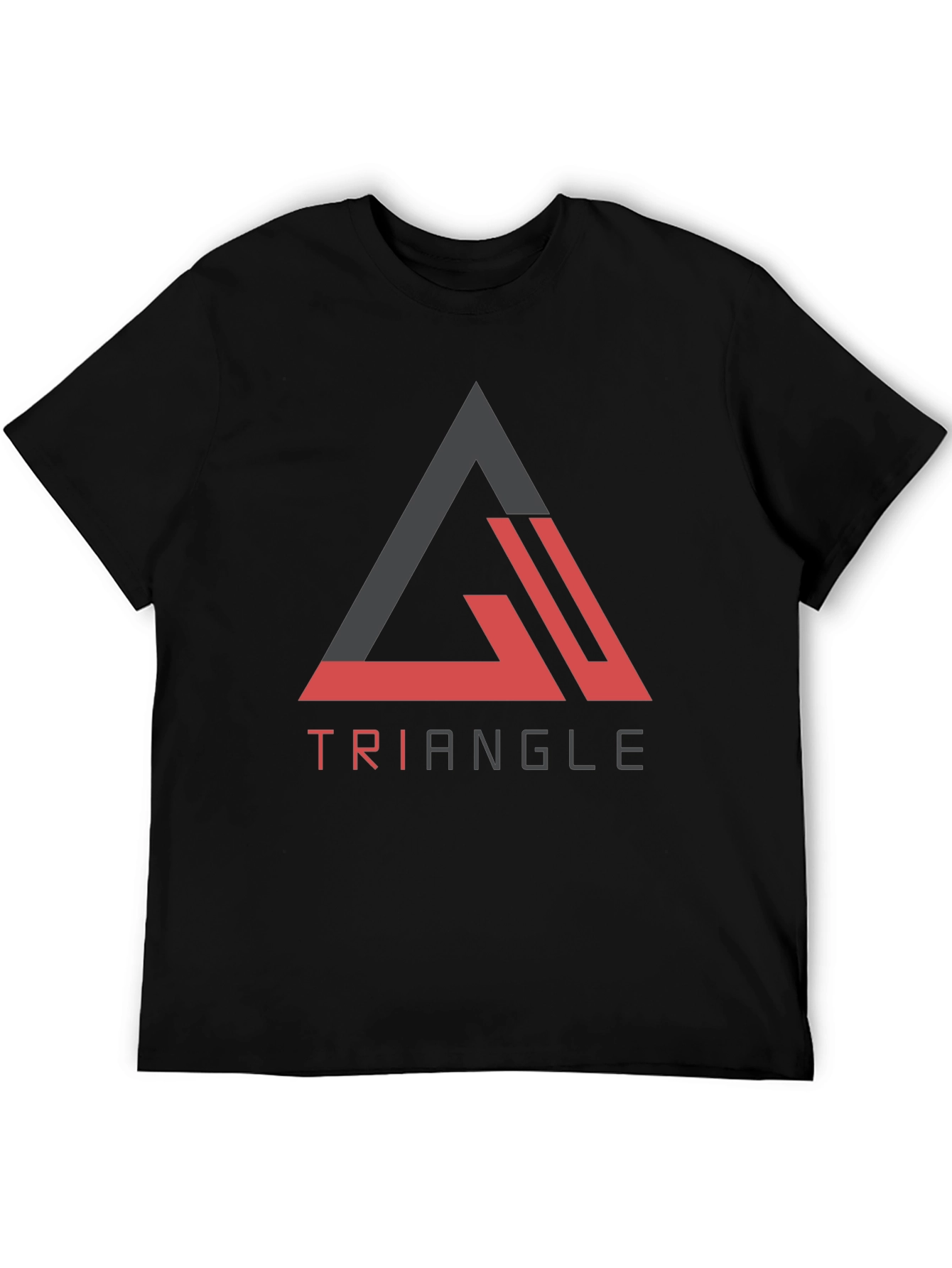 Triangle Graphic Tee - Modern Casual Black T-Shirt