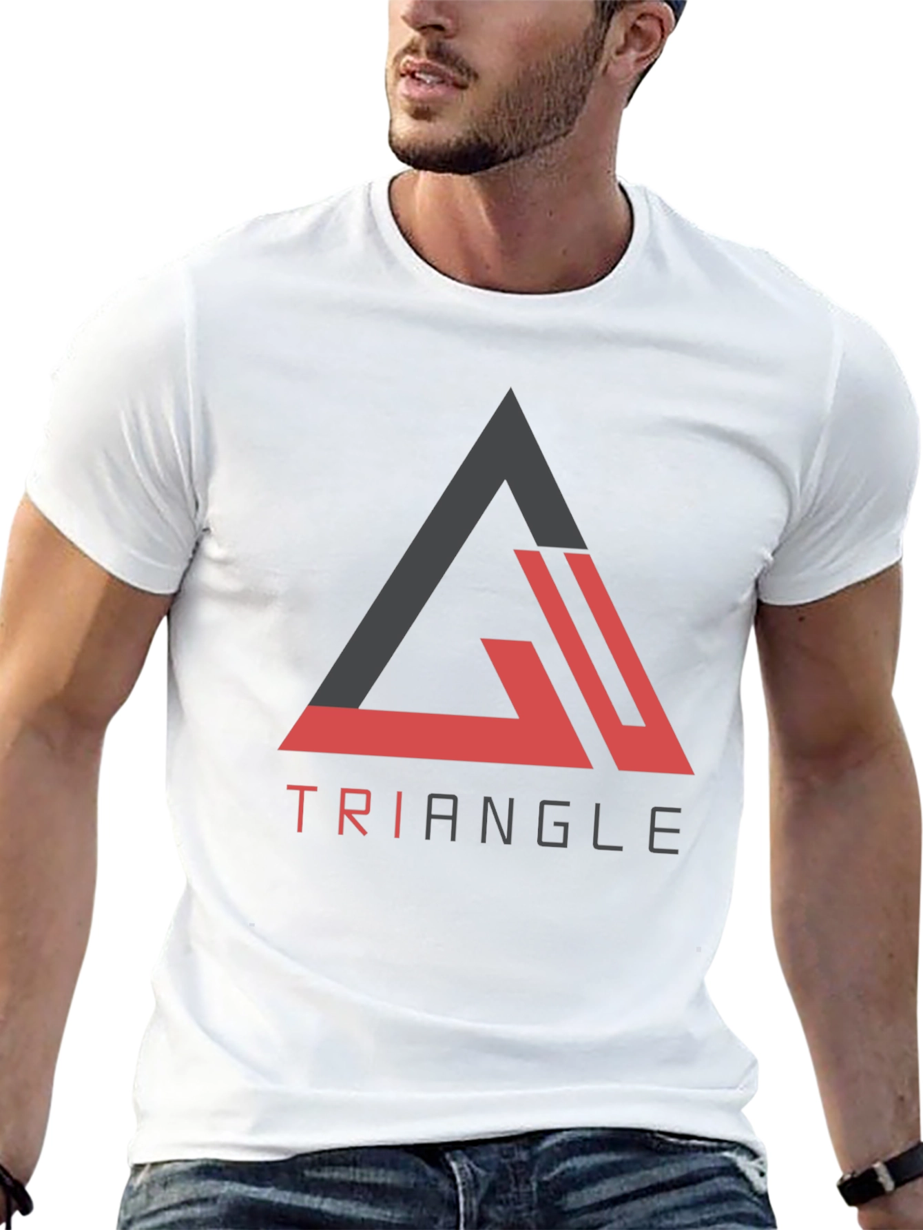 Triangle Graphic Tee - Modern Casual Black T-Shirt