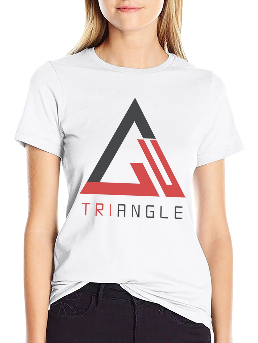 Triangle Graphic Tee - Modern Casual Black T-Shirt