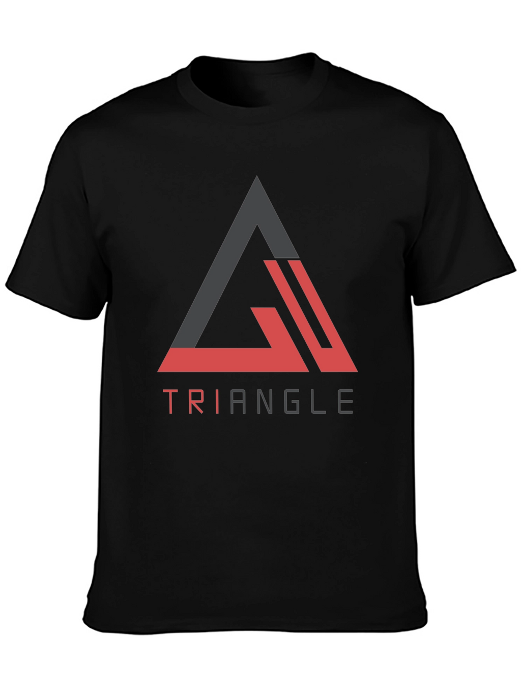 Triangle Graphic Tee - Modern Casual Black T-Shirt