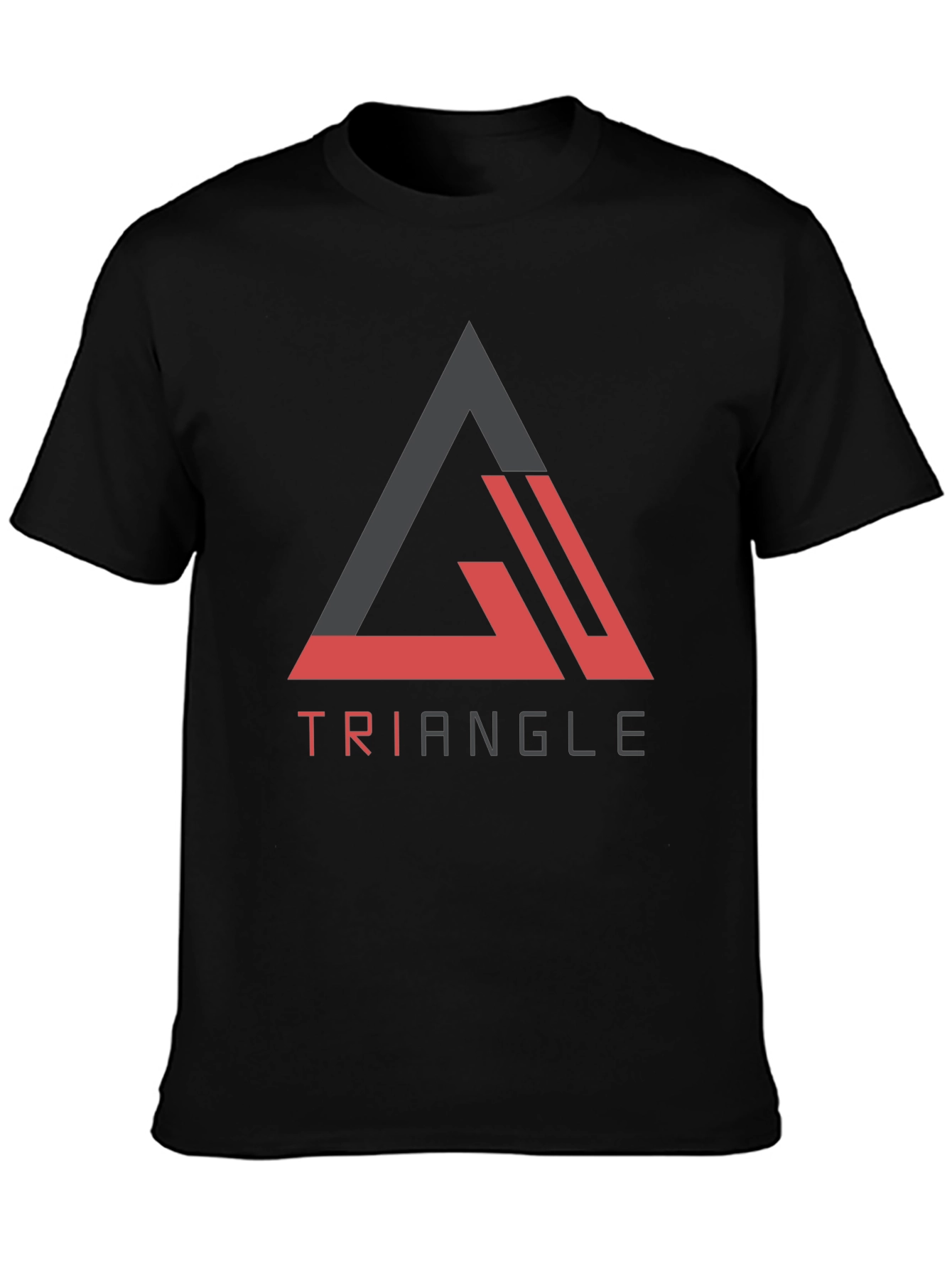 Triangle Graphic Tee - Modern Casual Black T-Shirt