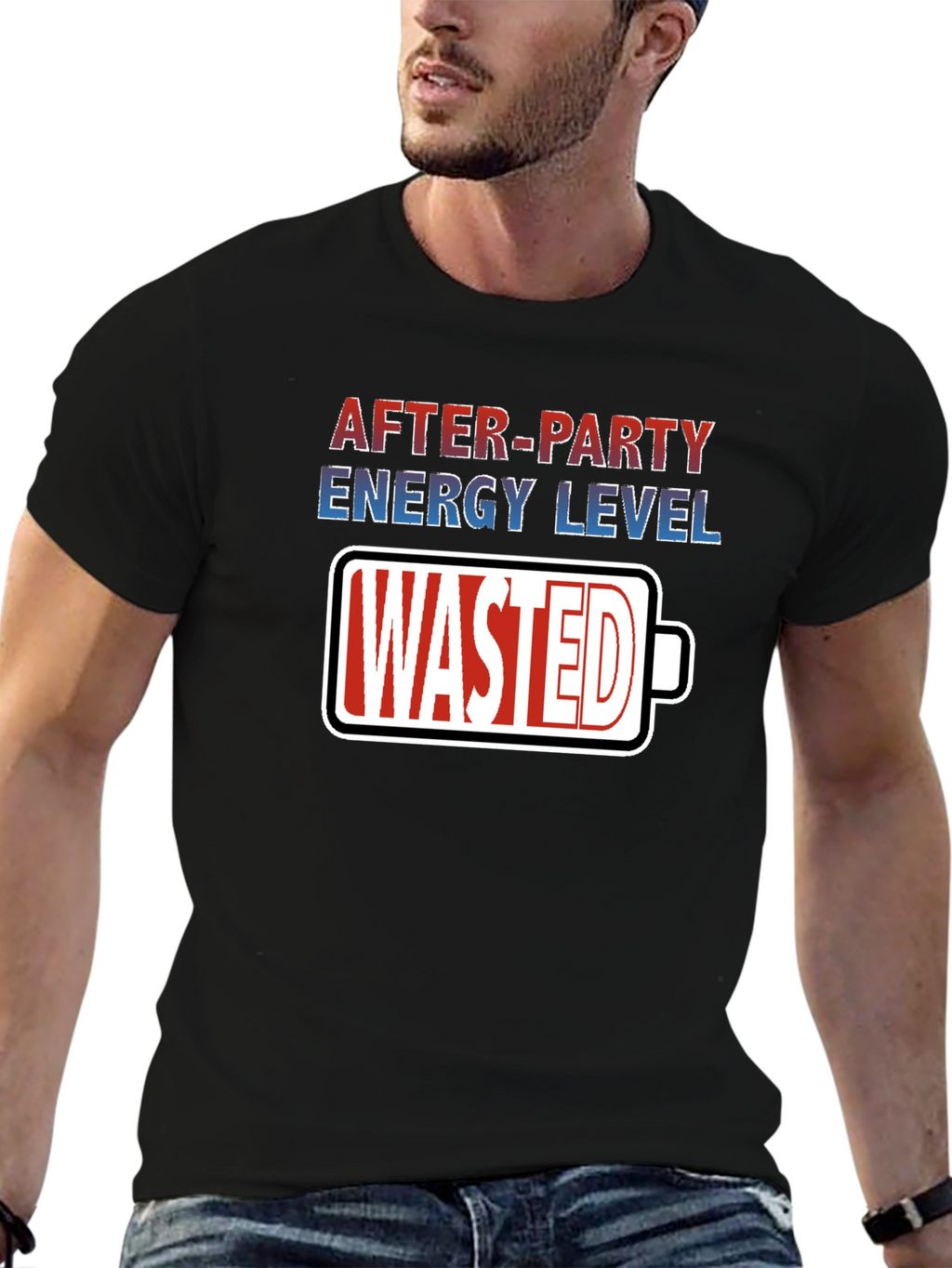 After-Party Energy Level Wasted Graphic Tee