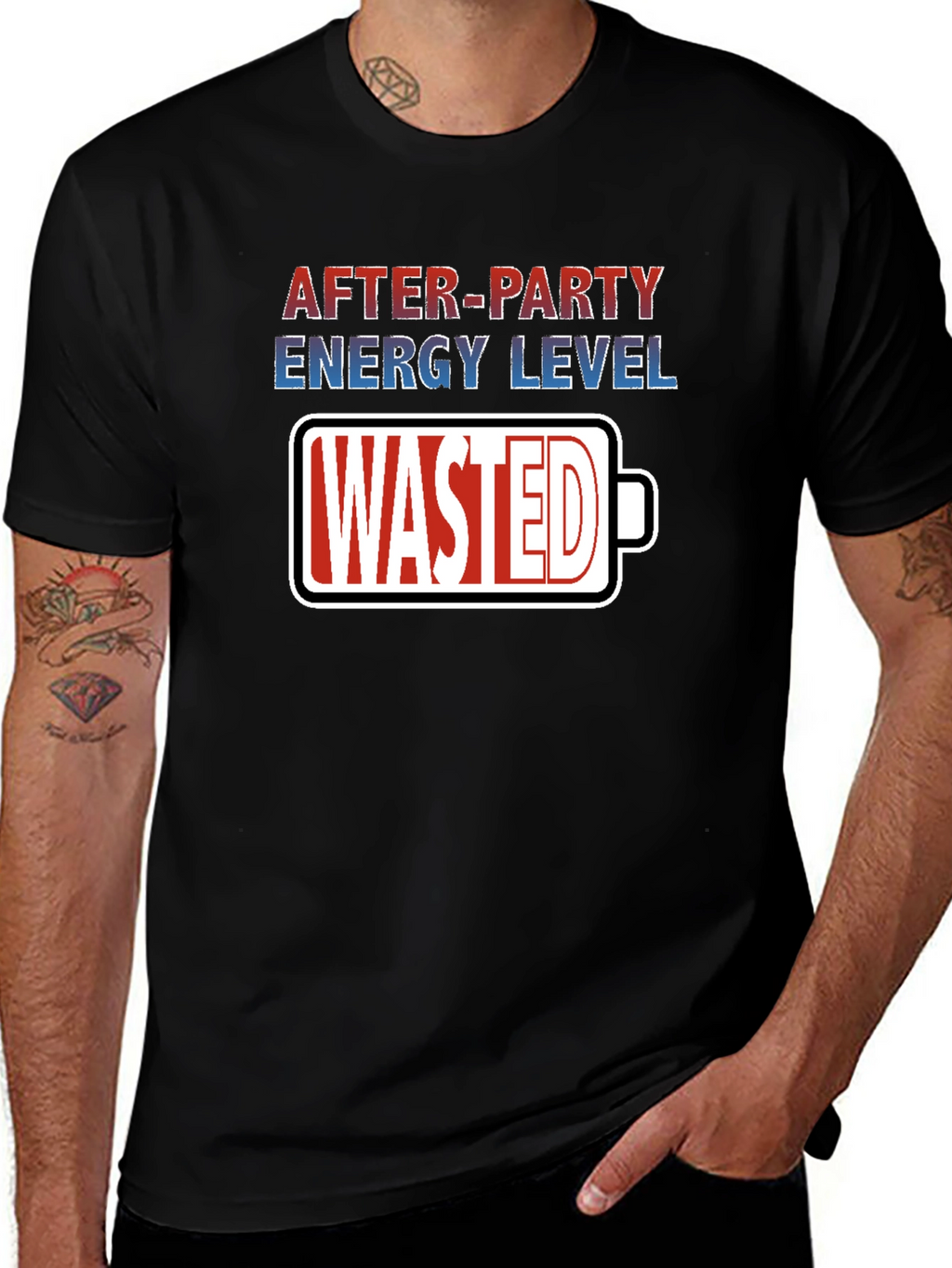 After-Party Energy Level Wasted Graphic Tee