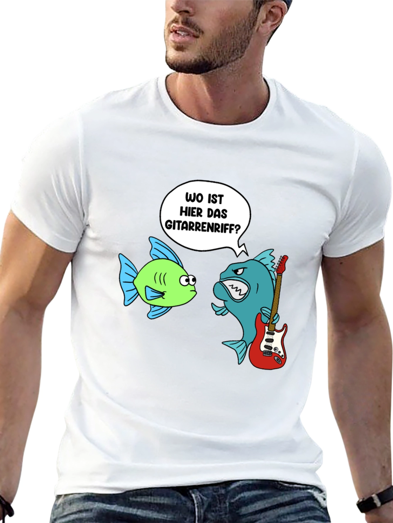 Funny Fish Guitar Riff Graphic Tee
