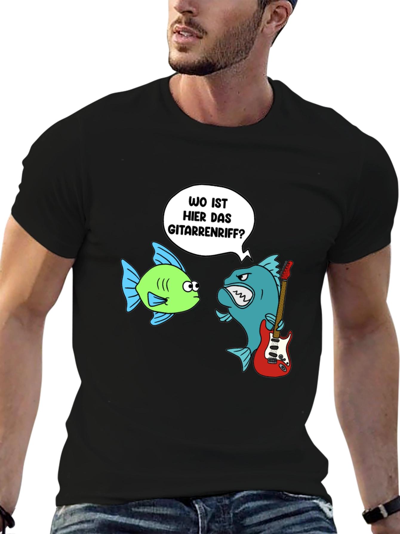 Funny Fish Guitar Riff Graphic Tee