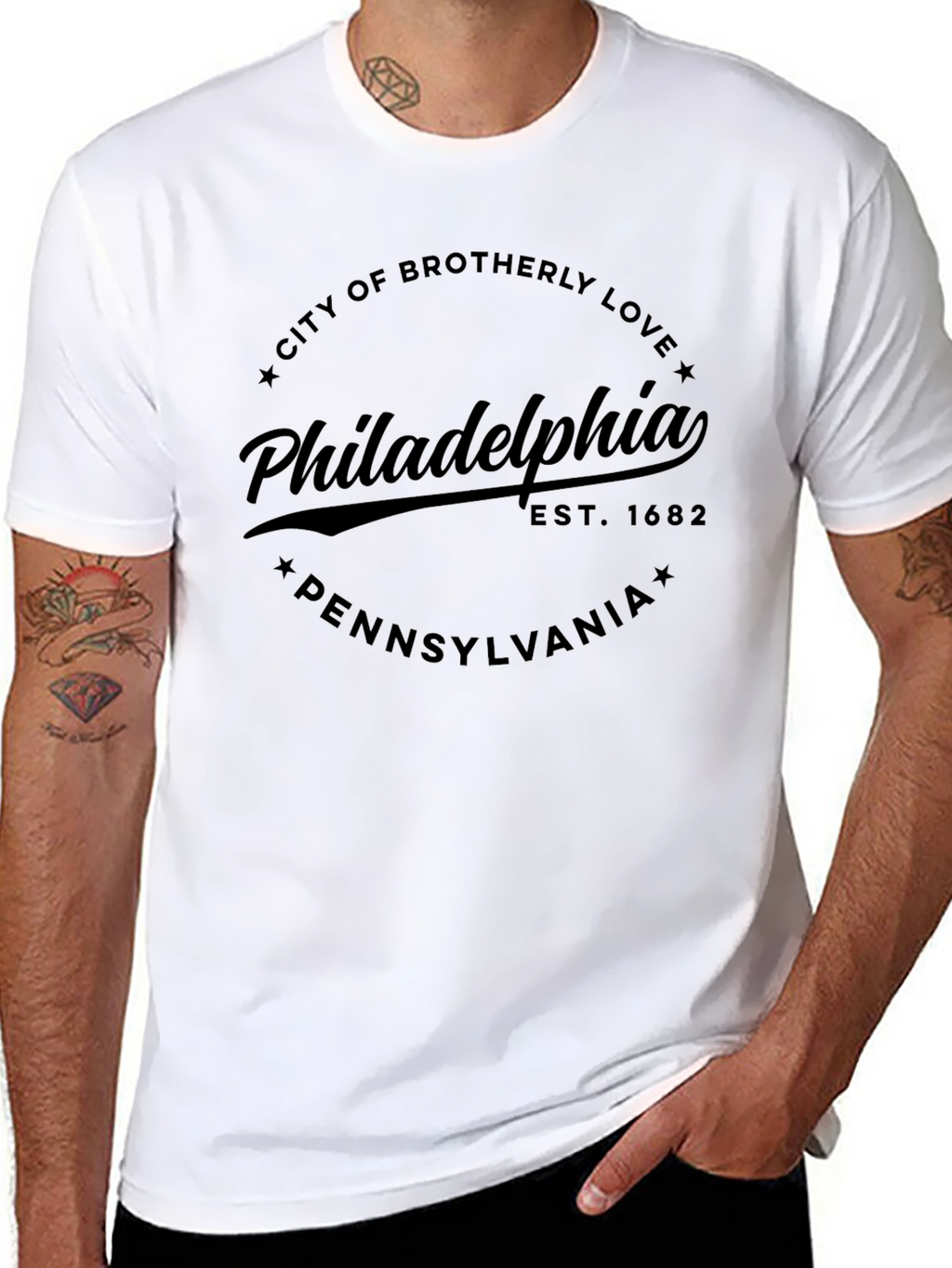 Philadelphia City of Brotherly Love Black T-Shirt