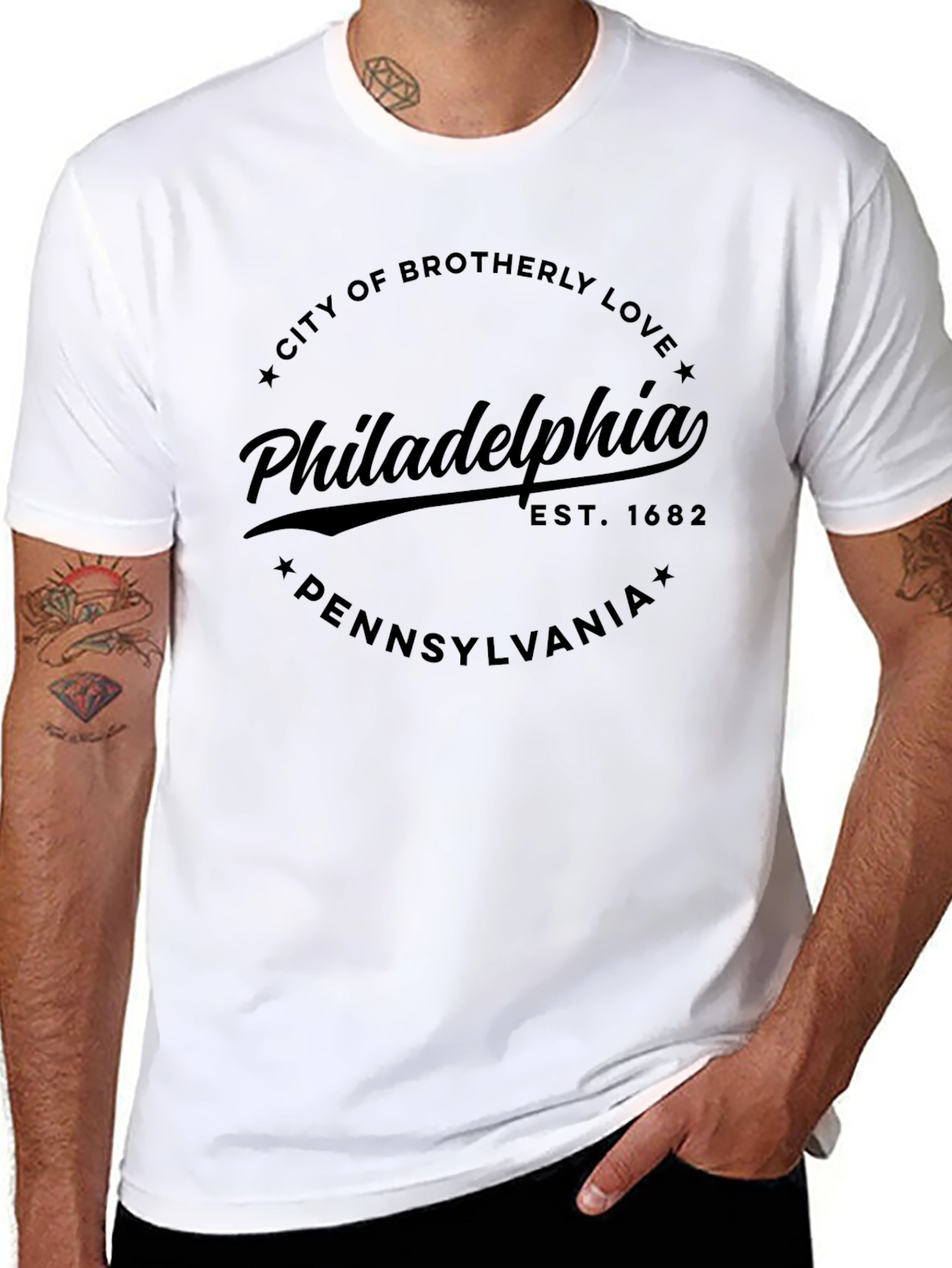 Philadelphia City of Brotherly Love Black T-Shirt