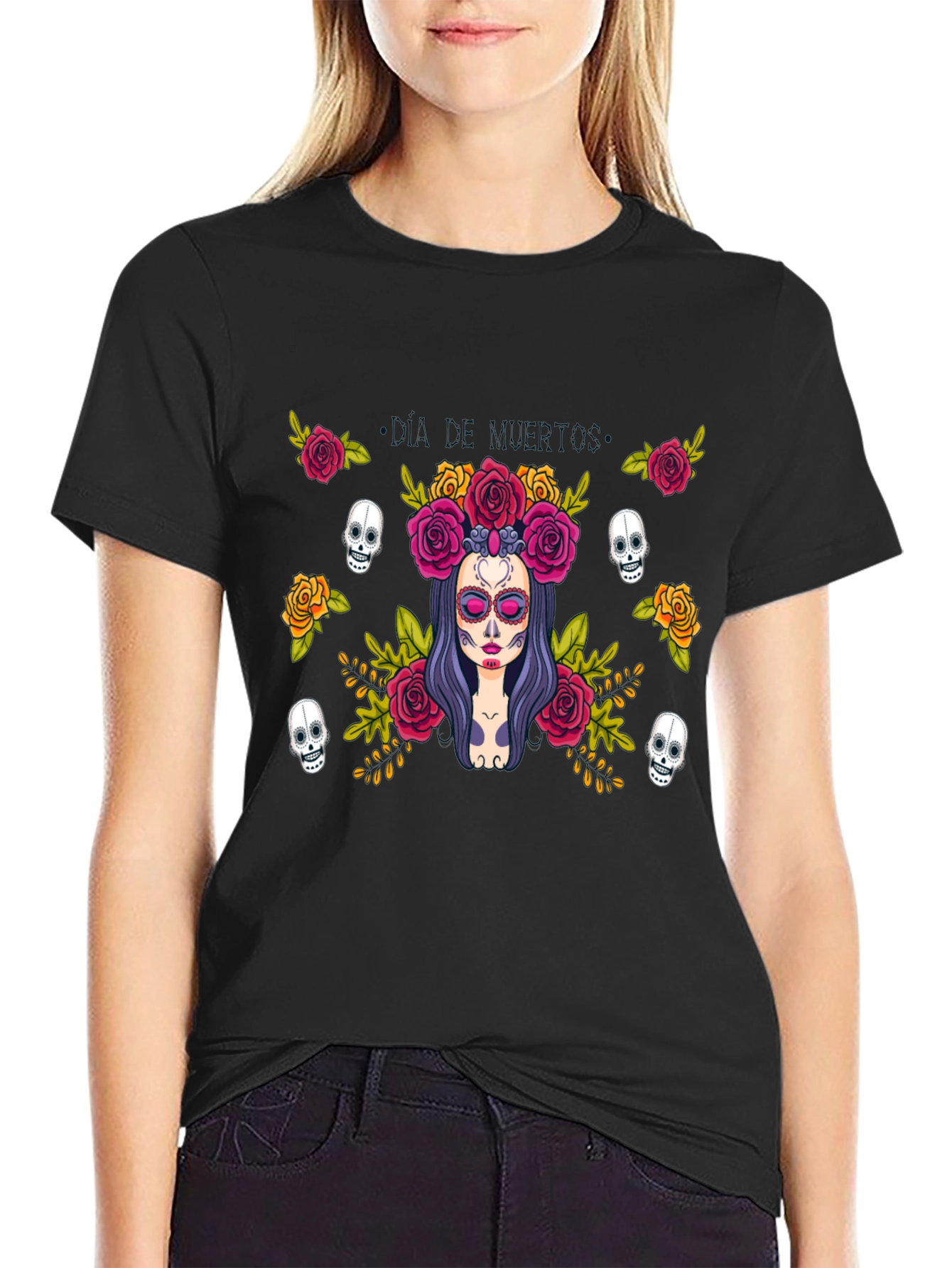 Day of the Dead Graphic Tee - Black T-Shirt