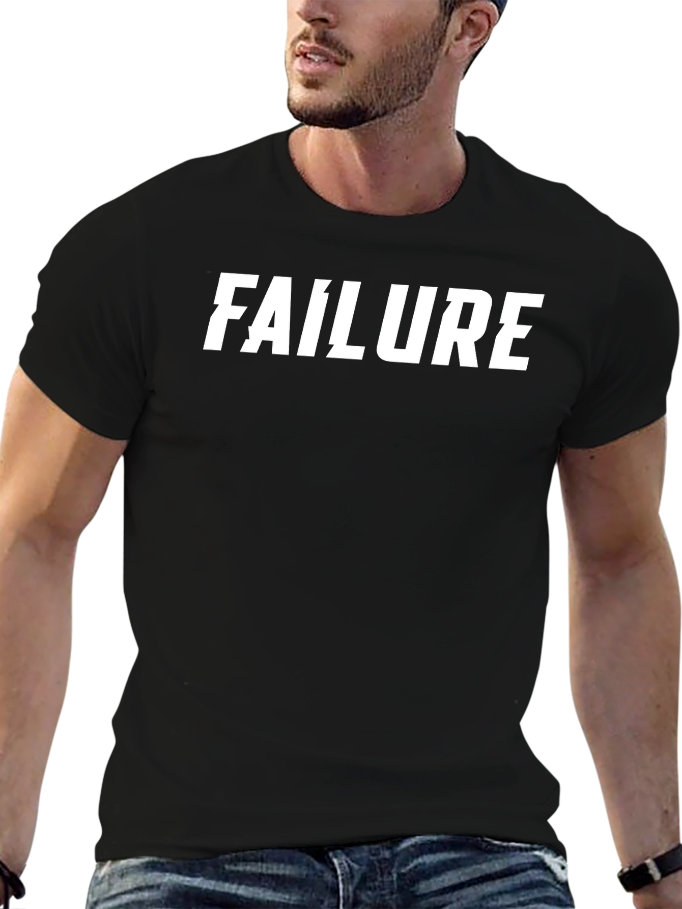 Failure Graphic Tee - Black Cotton Crew Neck