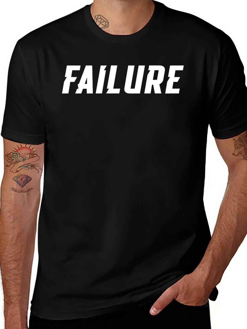 Failure Graphic Tee - Black Cotton Crew Neck