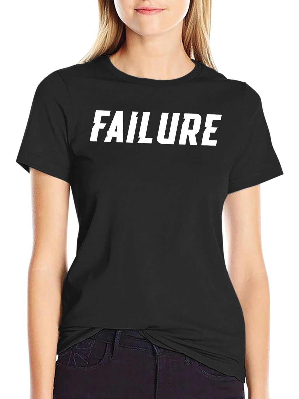 Failure Graphic Tee - Black Cotton Crew Neck