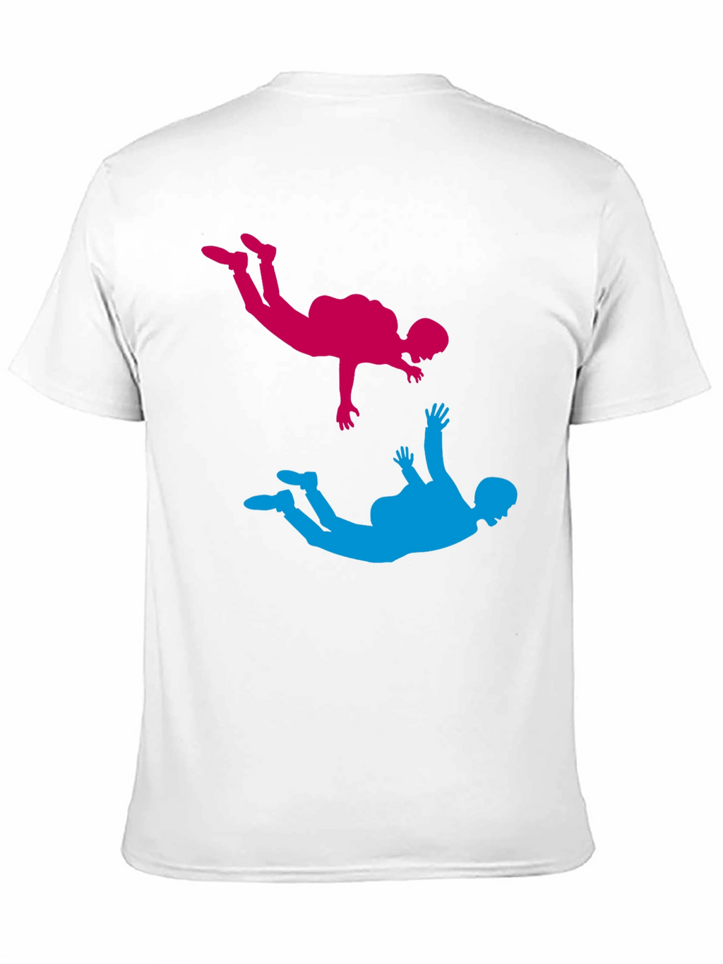Skydiving Silhouette Graphic Tee - Black Cotton Blend