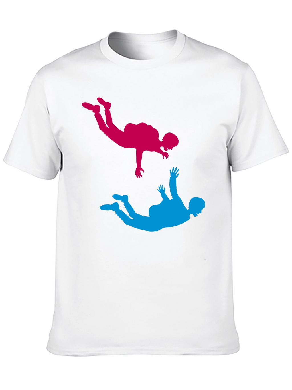 Skydiving Silhouette Graphic Tee - Black Cotton Blend
