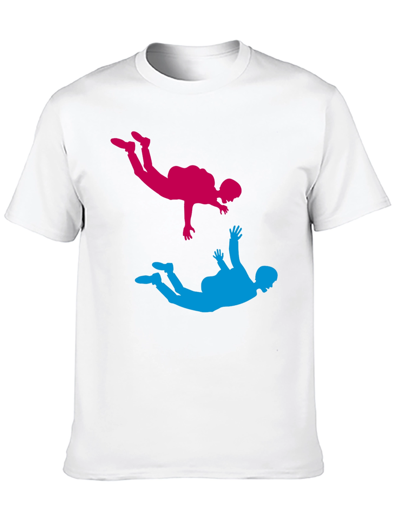Skydiving Silhouette Graphic Tee - Black Cotton Blend