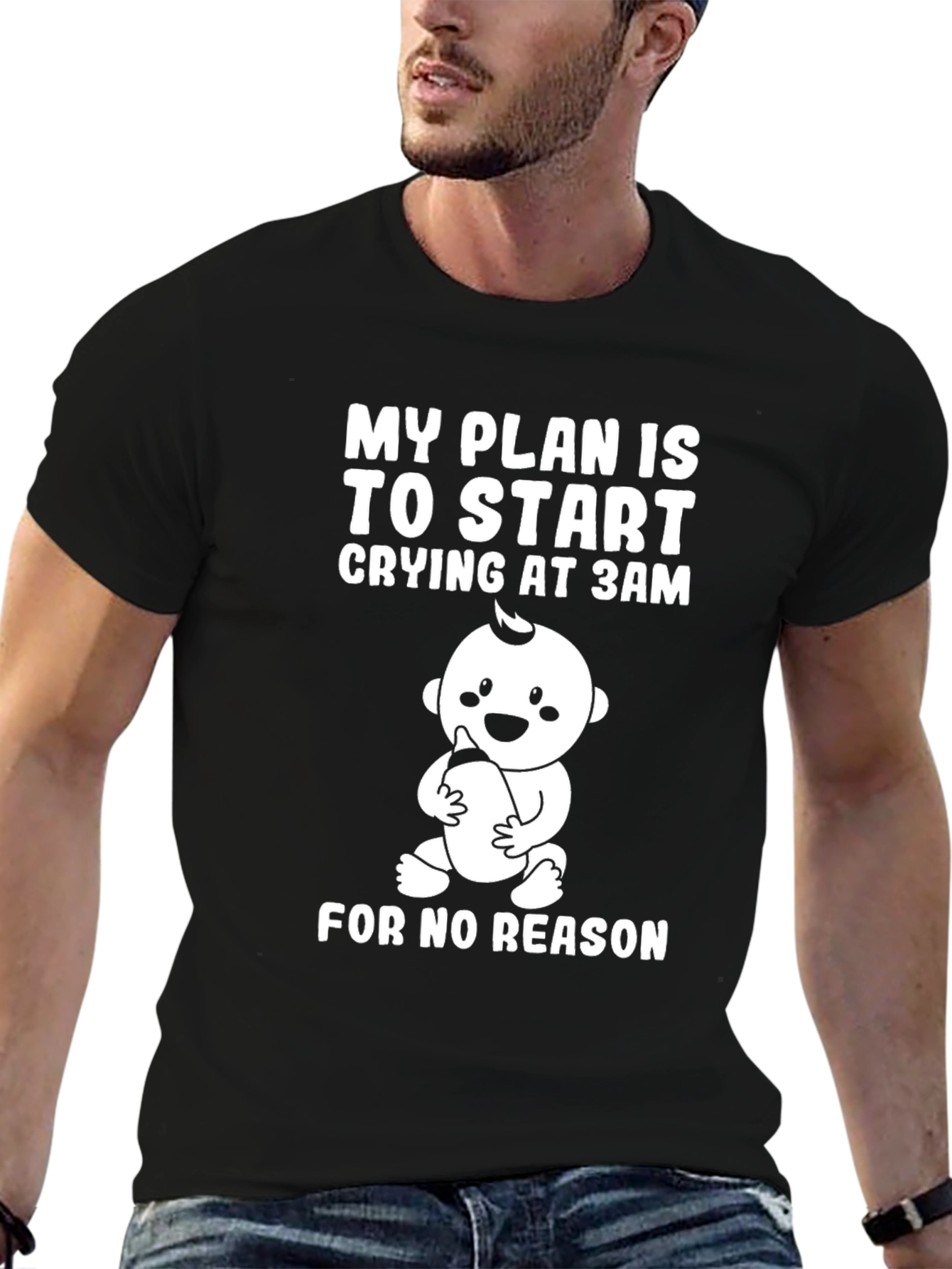 Funny Baby Crying 3AM Graphic T-Shirt