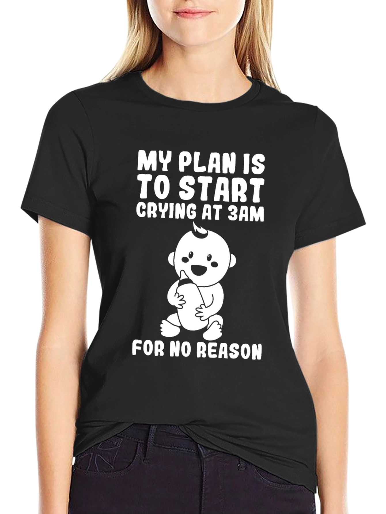 Funny Baby Crying 3AM Graphic T-Shirt