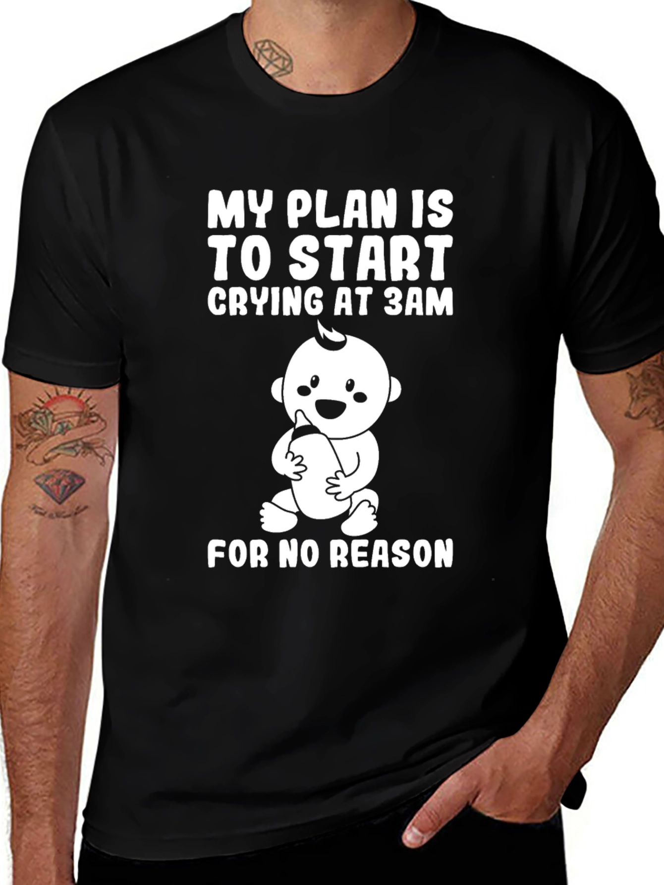 Funny Baby Crying 3AM Graphic T-Shirt