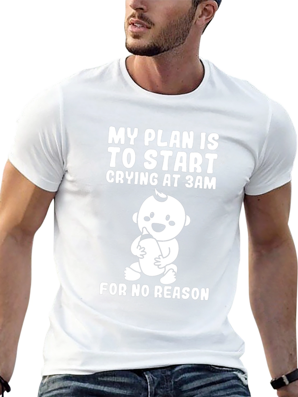 Funny Baby Crying 3AM Graphic T-Shirt