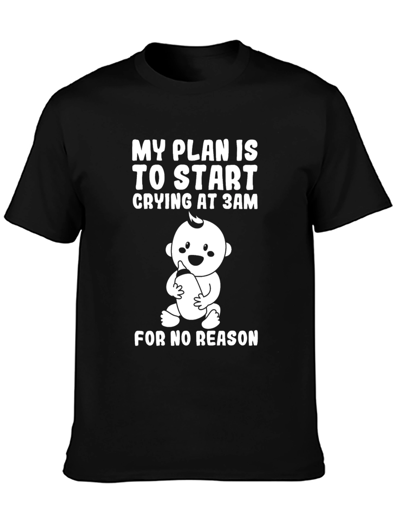 Funny Baby Crying 3AM Graphic T-Shirt
