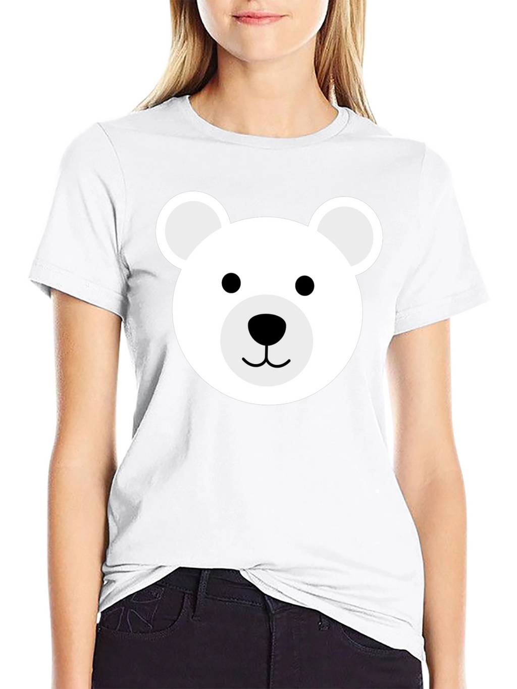 Cute Bear Graphic Black T-Shirt