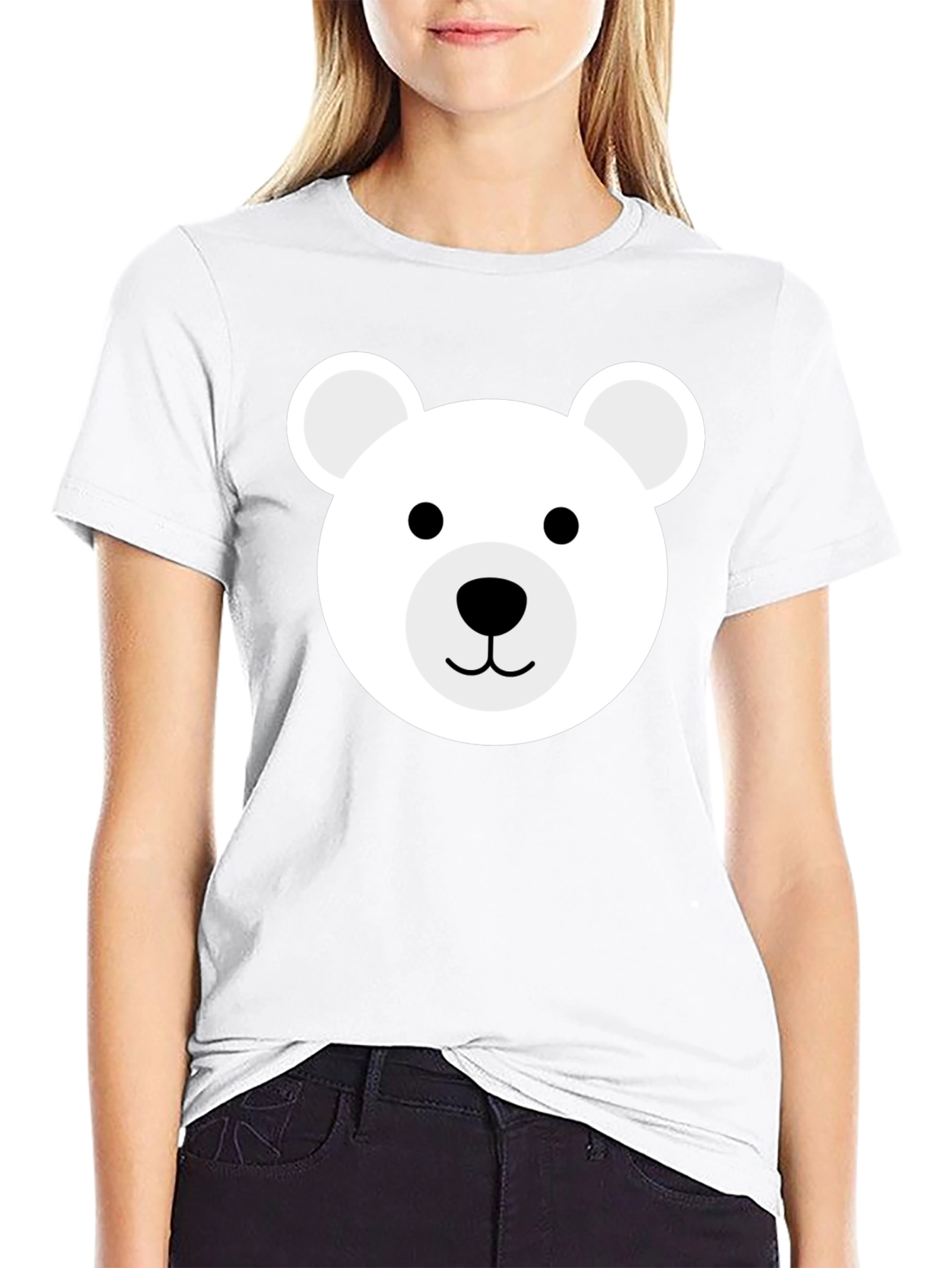 Cute Bear Graphic Black T-Shirt