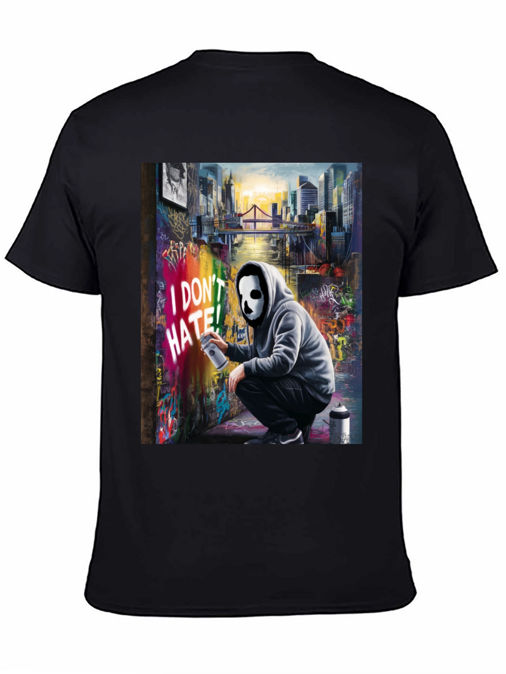 I Dont HATE! Graffiti Mask T-Shirt