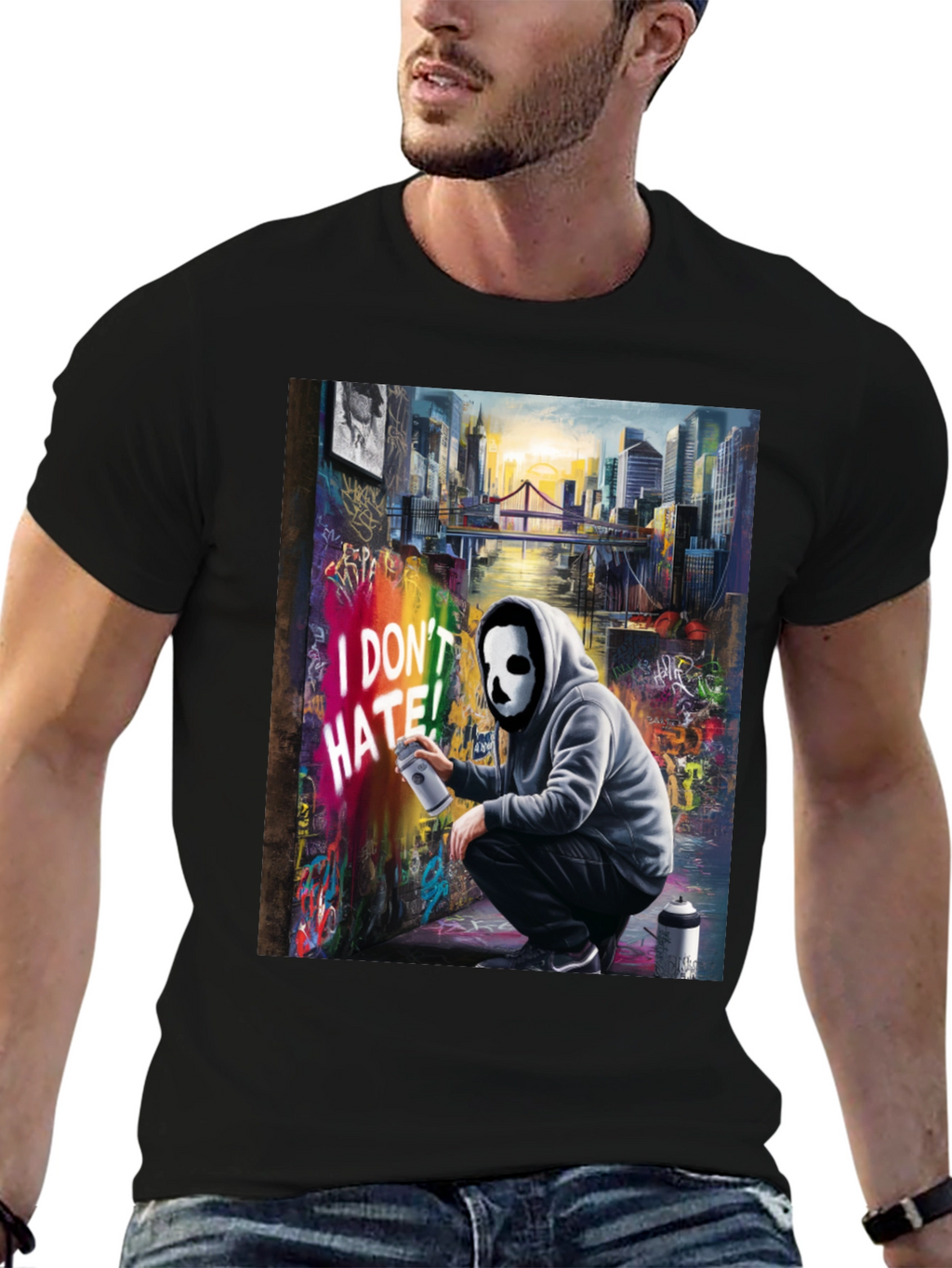 I Dont HATE! Graffiti Mask T-Shirt