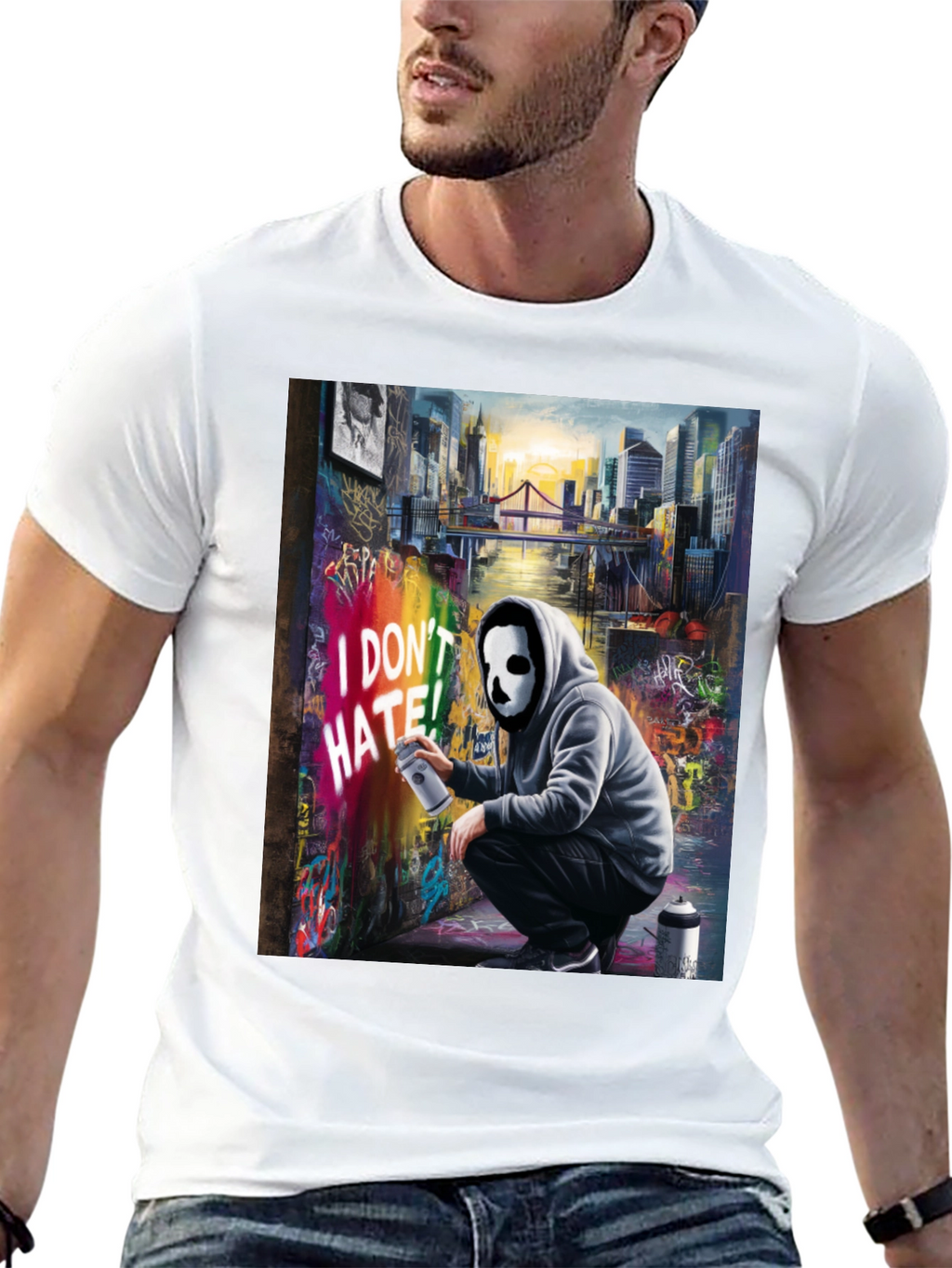 I Dont HATE! Graffiti Mask T-Shirt