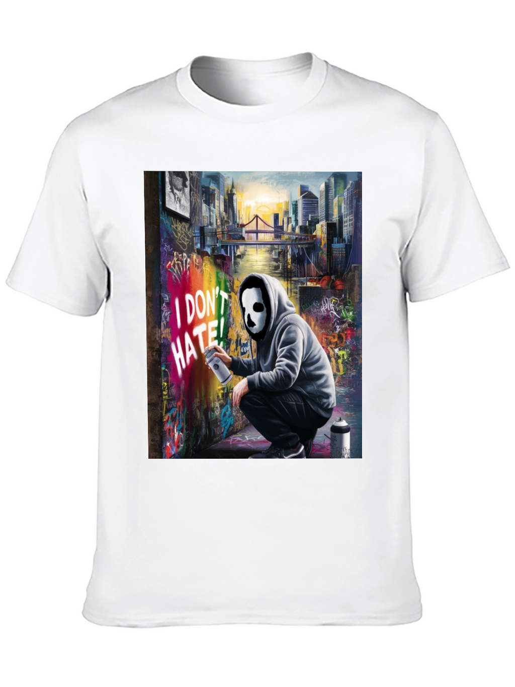 I Dont HATE! Graffiti Mask T-Shirt