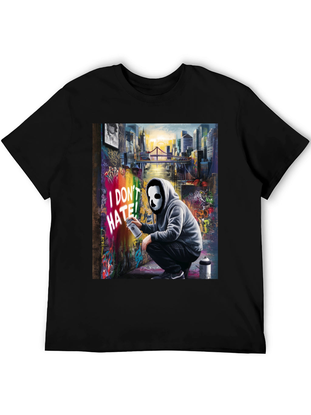 I Dont HATE! Graffiti Mask T-Shirt