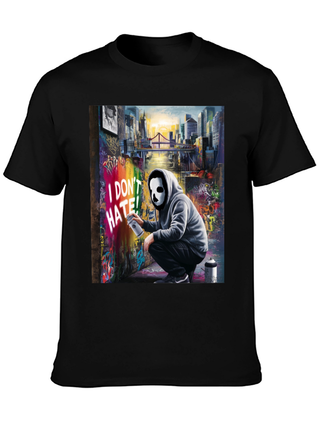 I Dont HATE! Graffiti Mask T-Shirt