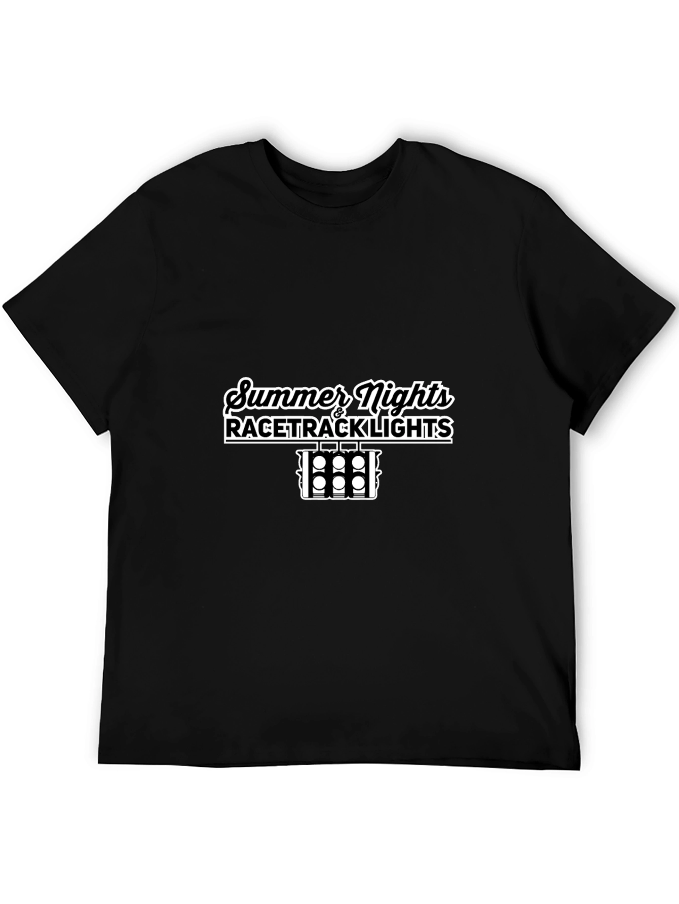 Summer Nights Racetrack Lights Black T-Shirt