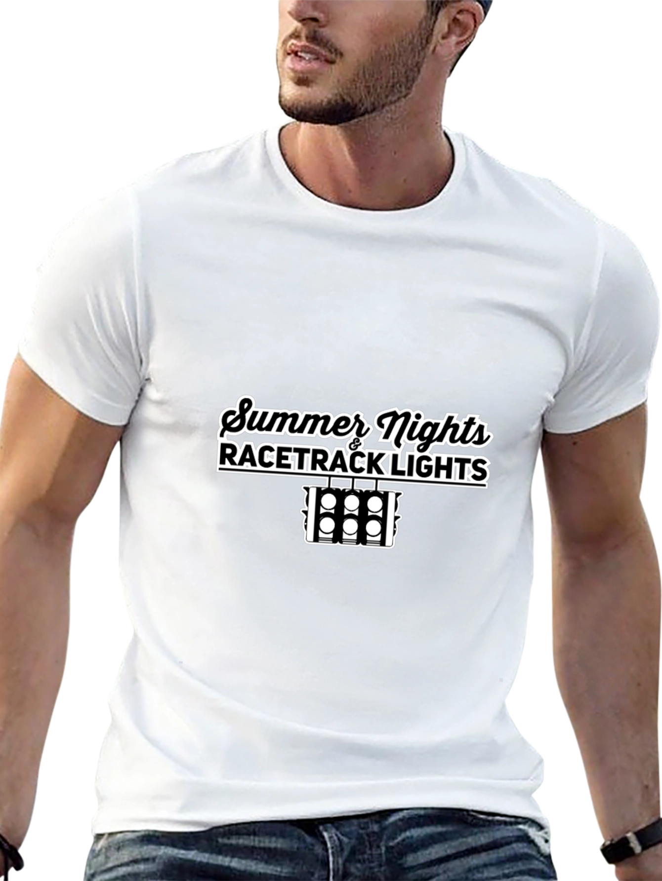 Summer Nights Racetrack Lights Black T-Shirt