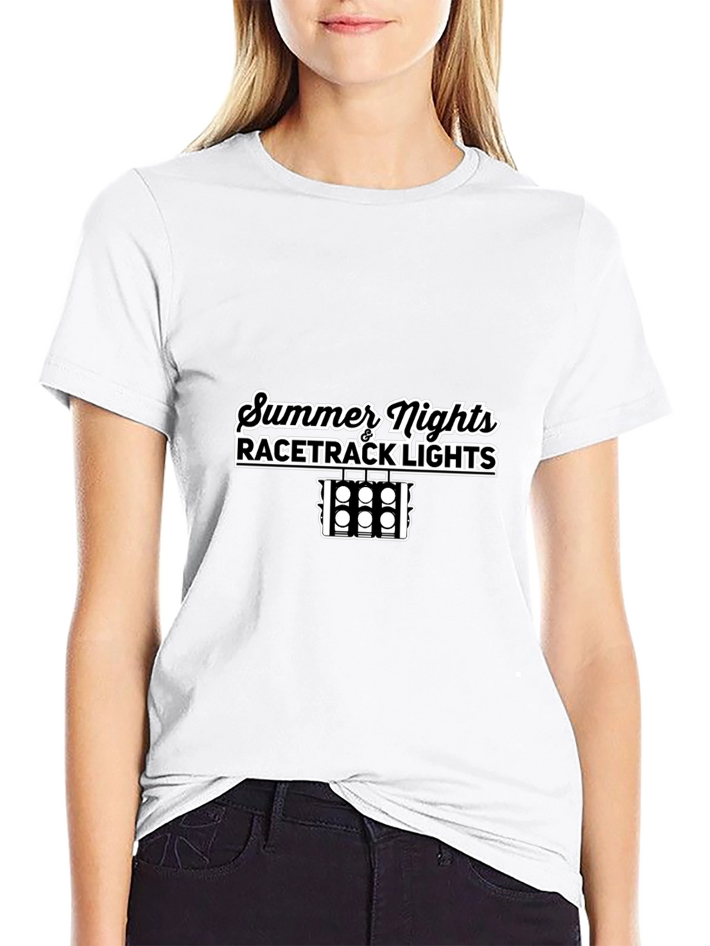 Summer Nights Racetrack Lights Black T-Shirt