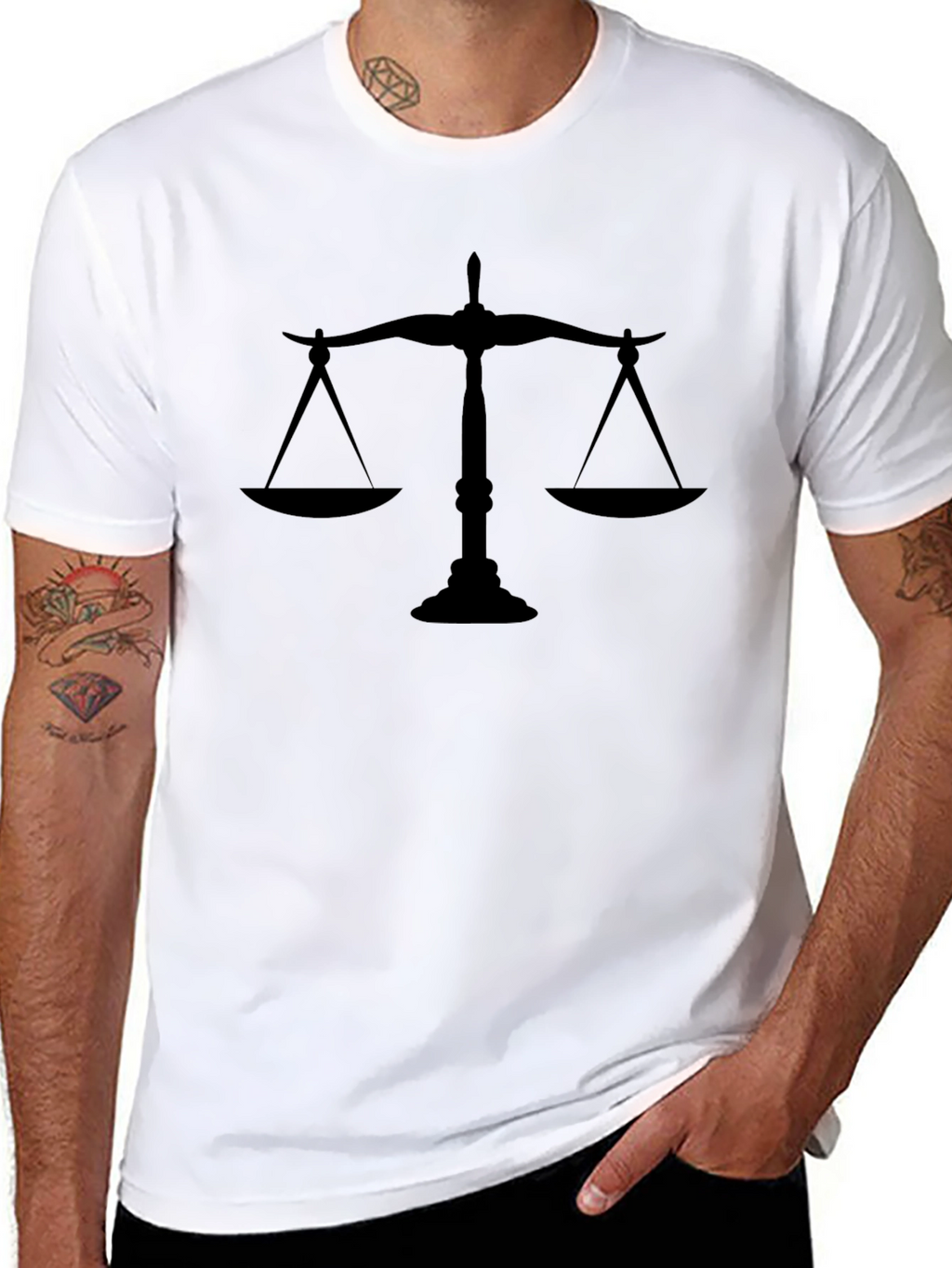 Scales of Justice Black T-Shirt - Law Lawyer Tee