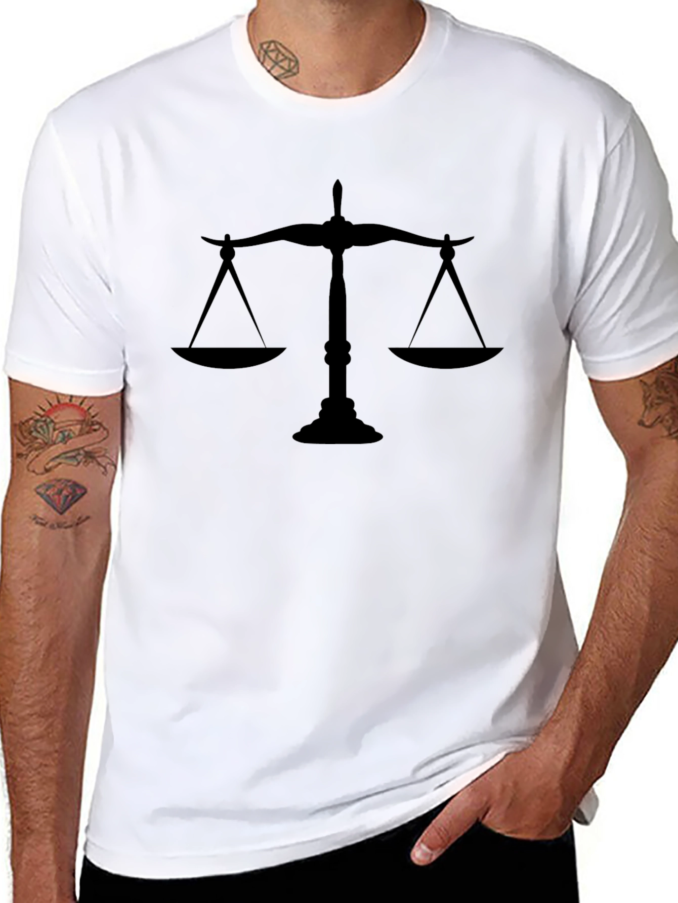 Scales of Justice Black T-Shirt - Law Lawyer Tee