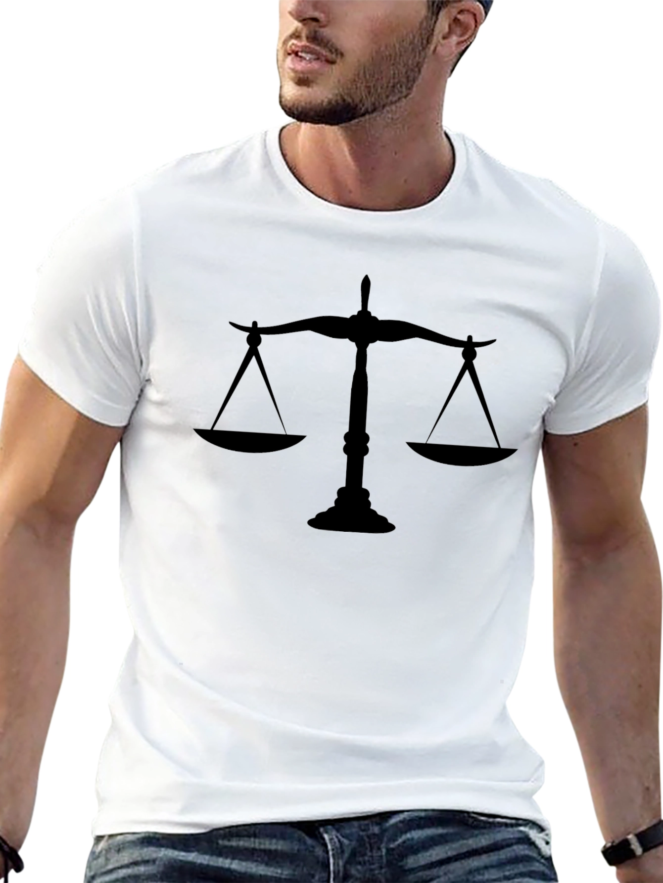 Scales of Justice Black T-Shirt - Law Lawyer Tee