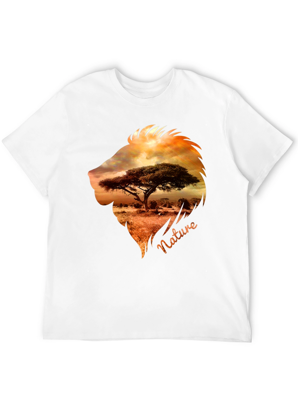Nature Lion Graphic Tee - Mens Black T-Shirt