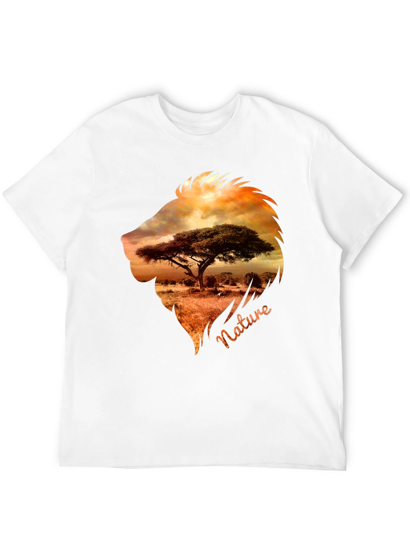 Nature Lion Graphic Tee - Mens Black T-Shirt