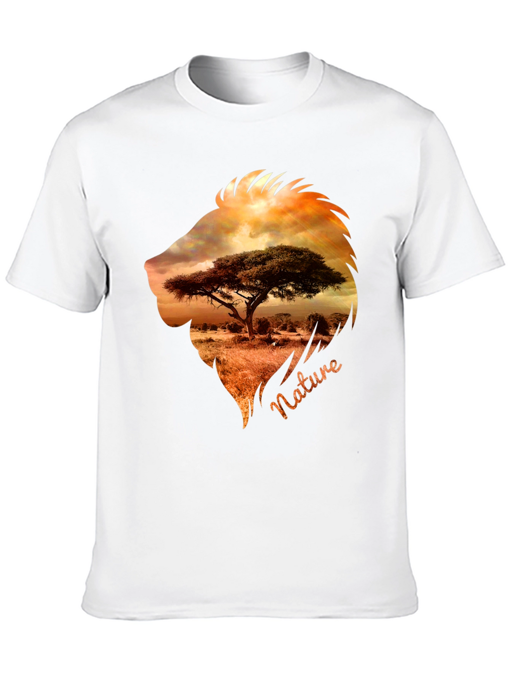 Nature Lion Graphic Tee - Mens Black T-Shirt