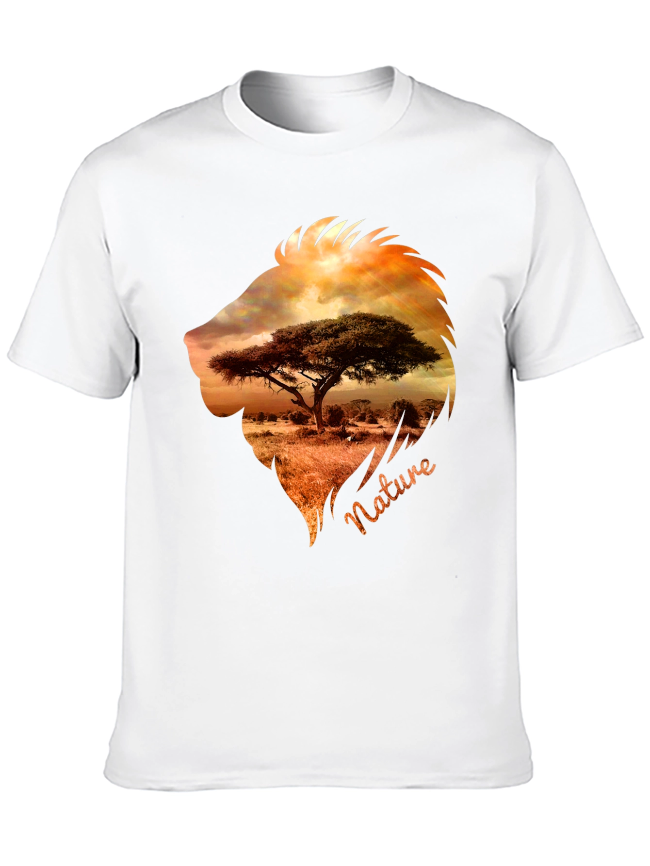 Nature Lion Graphic Tee - Mens Black T-Shirt