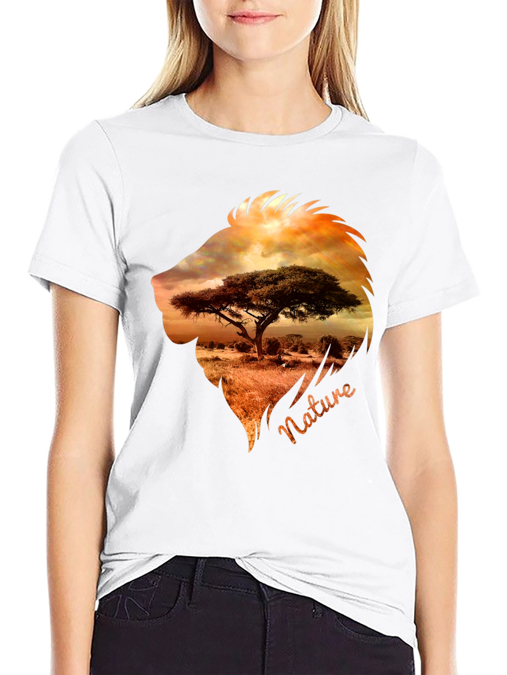 Nature Lion Graphic Tee - Mens Black T-Shirt