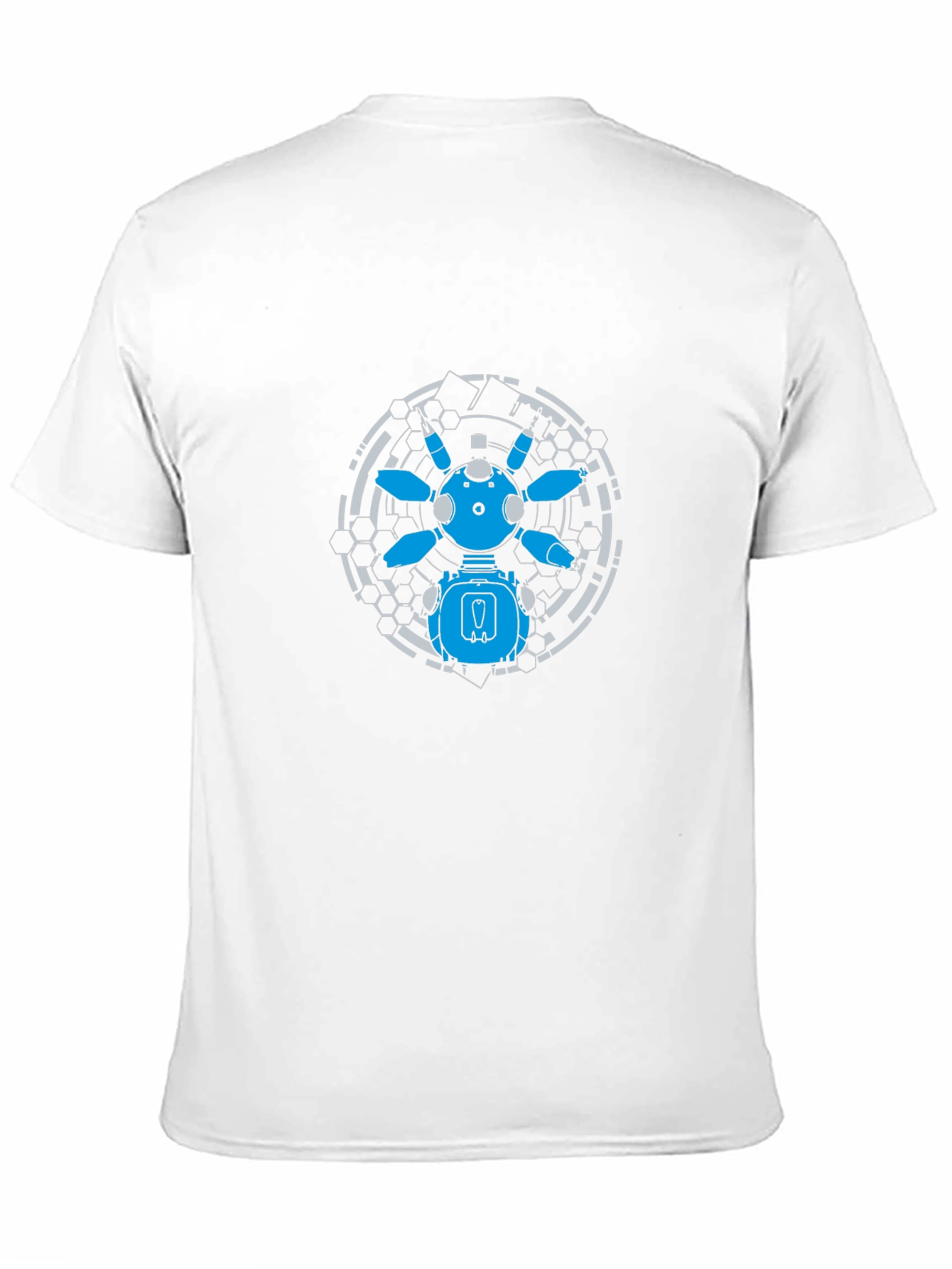 Futuristic Robot Graphic Tee - Black Cotton T-Shirt