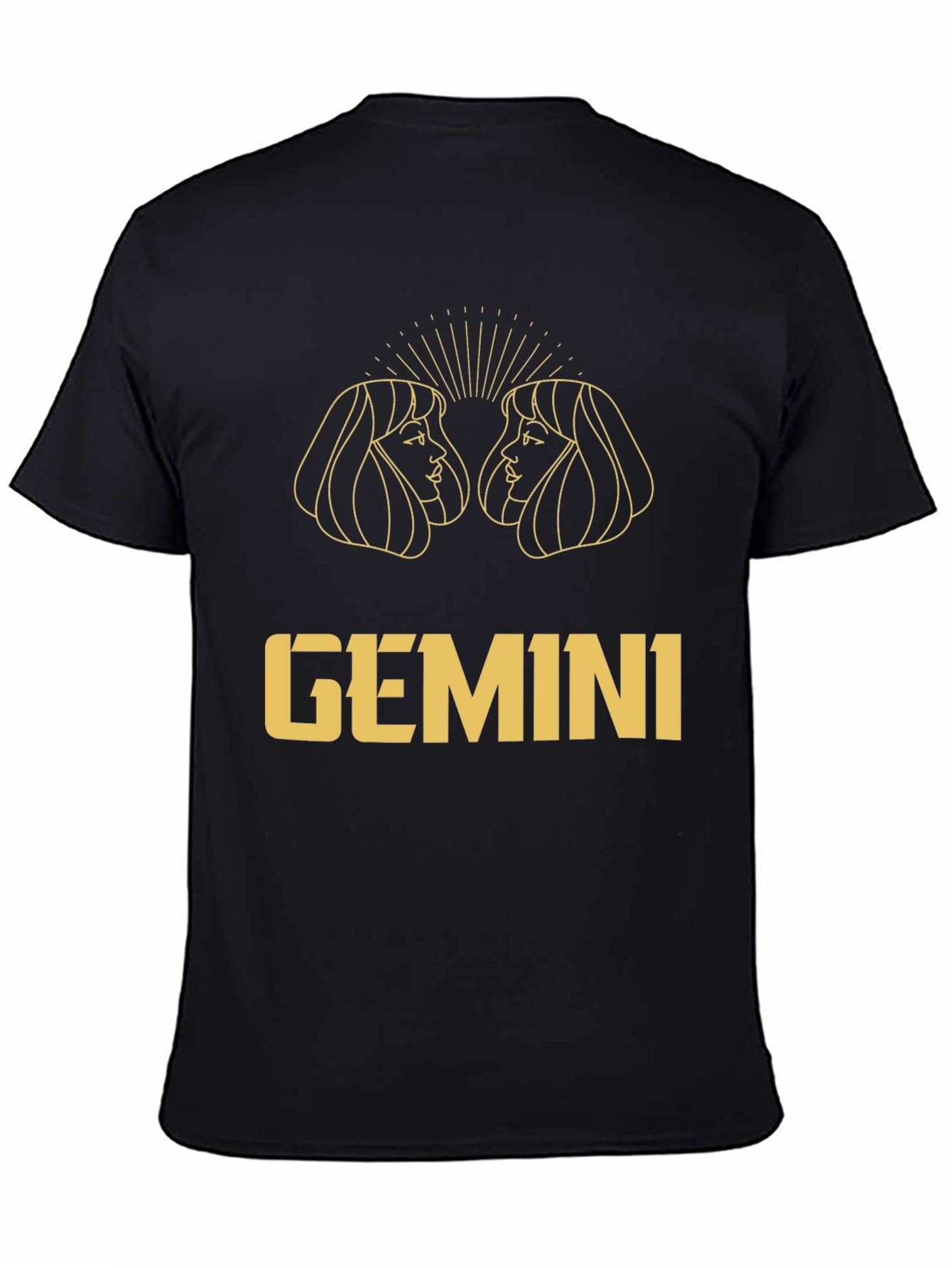 Gemini Zodiac Black Graphic Tee