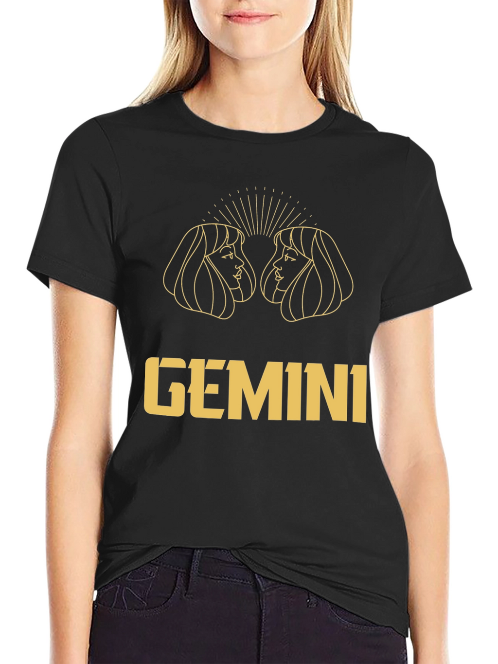 Gemini Zodiac Black Graphic Tee