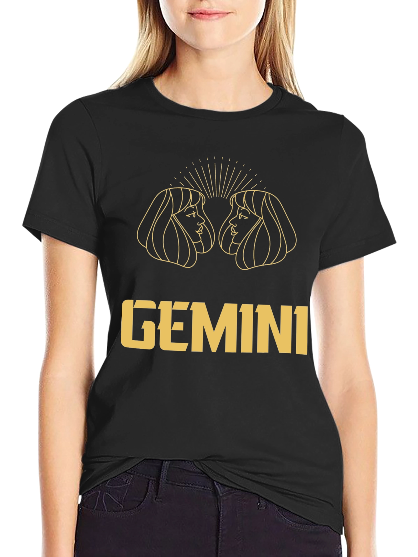 Gemini Zodiac Black Graphic Tee